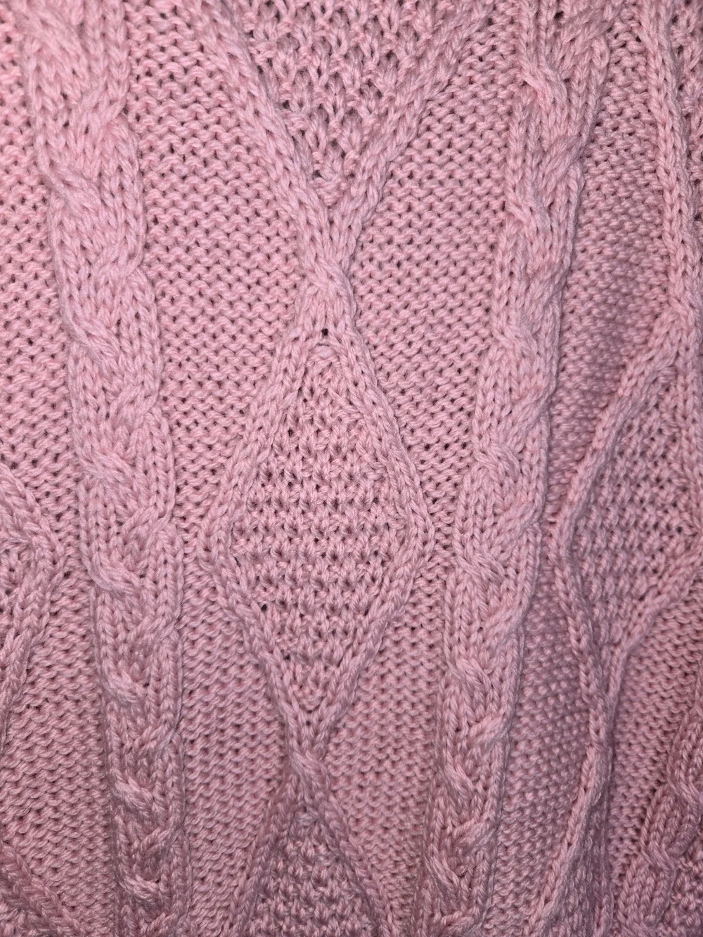 Vintage Connemara Knitwear Pink Cable Knit Wool Cardigan Sweater Ireland Size S